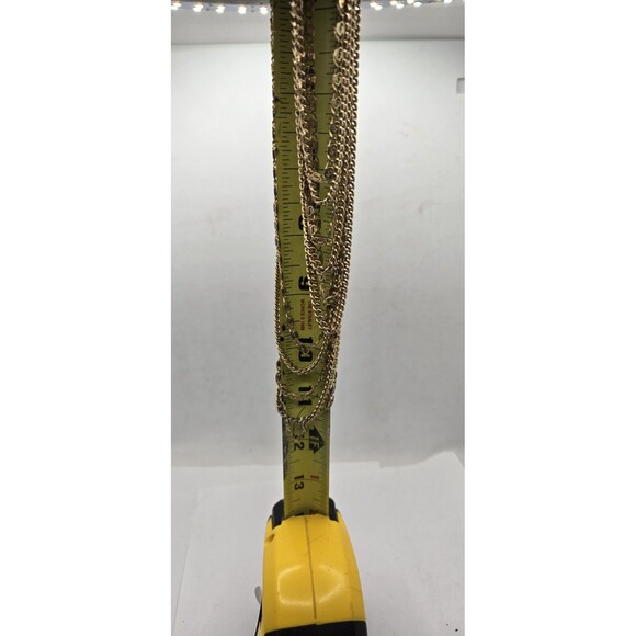 Vintage Signed Monet Gold Tone 11 Strand Cascading Layered Chain Necklace 18”-22 - Picture 3 of 6